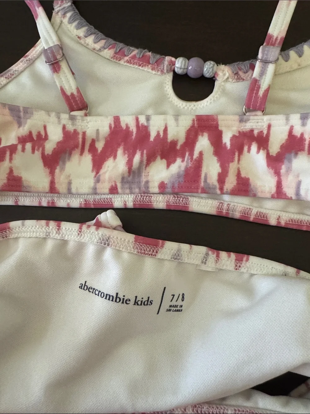 Abercrombie Kids Girls Pink & Lavender Printed Two-Piece Swim Set